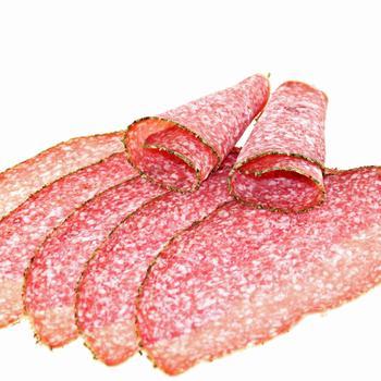 Salami geschnitten