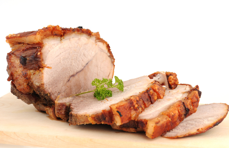 Schweinsbraten geschnitten