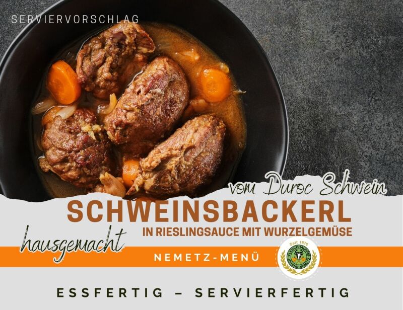 Hausgemachtes Menü Schweinebackerl Hausgemachtes Menü Schweinebackerl