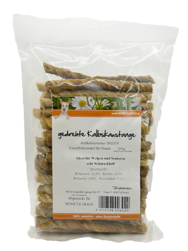 Hund Kalbskaustangerl gedreht Hund Kalbskaustangerl gedreht
